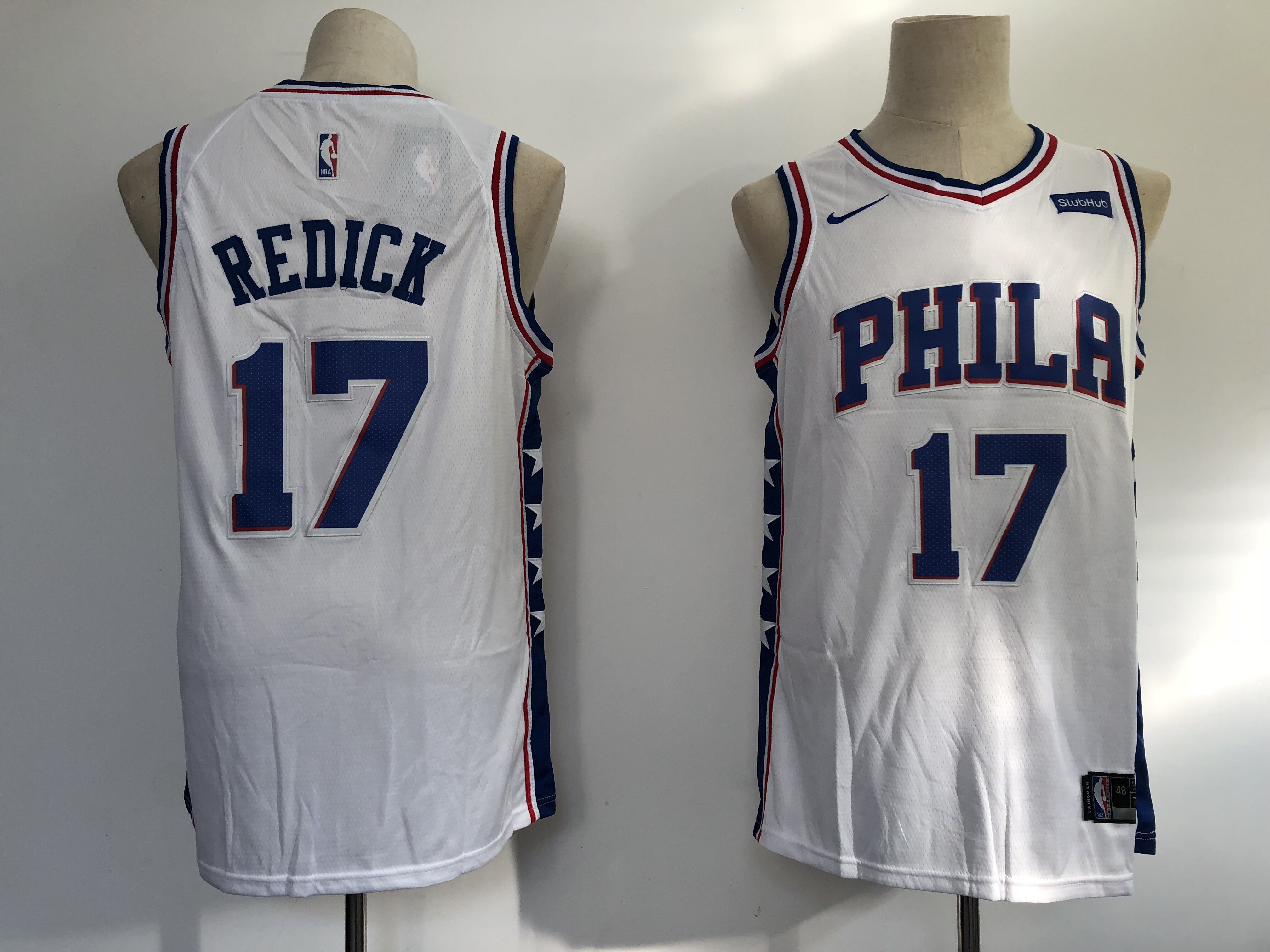 Men Philadelphia 76ers 17 Redick white Game Nike NBA Jerseys